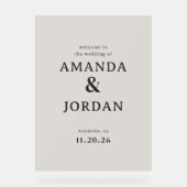 Elegant Black Calligraphy Acryl Bord (Voorkant)