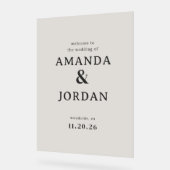 Elegant Black Calligraphy Acryl Bord (Hoek)