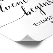 Elegant Black Calligraphy Adventure start Sign Poster (Hoek)