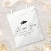 Elegant Black Calligraphy Afstuderen Hartelijk dan Bedankzakje (Geknipt)