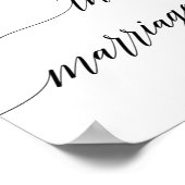 Elegant Black Calligraphy Bless this Marriage Sign Poster (Hoek)