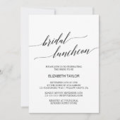 Elegant Black Calligraphy Bridal Luncheon Kaart (Voorkant)