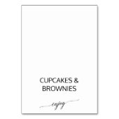 Elegant Black Calligraphy Buffet Food Labels Kaart (Voorkant)