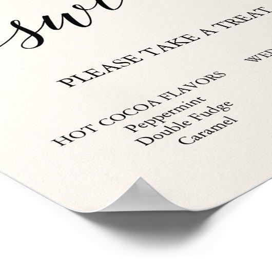 Elegant Black Calligraphy Cream Love is Sweet Sign Poster (Hoek)