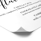 Elegant Black Calligraphy Cupcake Flavors Sign Poster (Hoek)