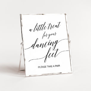 Elegant Black Calligraphy Dancing Feet Sign Poster