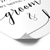 Elegant Black Calligraphy Pick A Seat Sign Poster (Hoek)