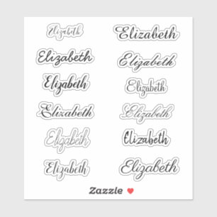 Elegant Black Calligraphy Script Name Personated Sticker