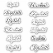Elegant Black Calligraphy Script Name Personated Sticker (Voorkant)