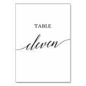 Elegant Black Calligraphy Table Number Eleven Kaart (Achterkant)