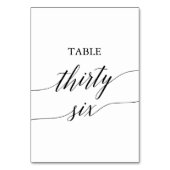 Elegant Black Calligraphy Table Number Six Kaart (Achterkant)