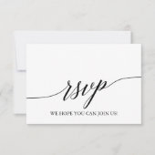Elegant Black Calligraphy Website RSVP Card (Voorkant)