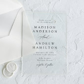 Elegant Black Calligraphy Wedding Acryl Uitnodigingen