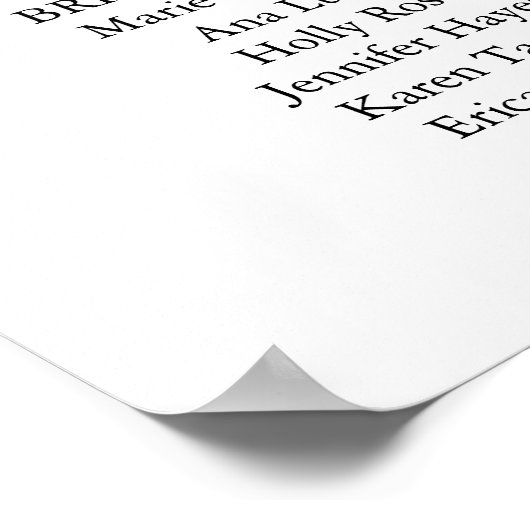 Elegant Black Calligraphy Wedding Programme Poster (Hoek)