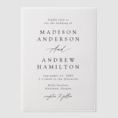 Elegant Black Calligraphy Wedding Vellum Uitnodigingen (Voorkant)