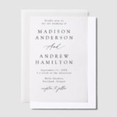 Elegant Black Calligraphy Wedding Vellum Uitnodigingen (Offset)