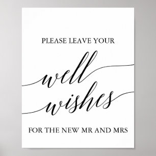 Elegant Black Calligraphy Well Wishes Sign Poster