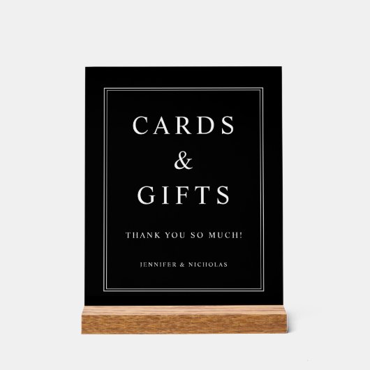 Elegant Black Cards And Gifts Wedding (Recto)