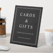 Elegant Black Cards And Gifts Wedding Reclamebord Met Voetstuk (Insitu)