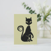 Elegant Black Cat Briefkaart (Staand voorkant)