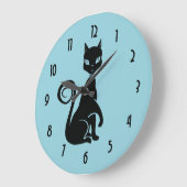 Elegant Black Cat Grote Klok (Hoek)