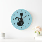 Elegant Black Cat Grote Klok (Huis)