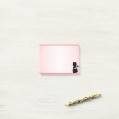 Elegant Black Cat Silhouette op roze Post-it® Notes (Op bureau)