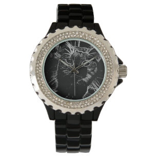 Elegant Black Cat Watch Horloge