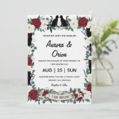 Elegant black cat wedding invitation (Debout devant)
