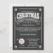 Elegant Black Chalkboard Kerstfeest Kaart (Voorkant)