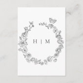 Elegant Black Chinoiserie Bird Crest Wedding Informatiekaartje (Achterkant)