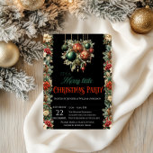 Élégant Black Christmas Party Invitation