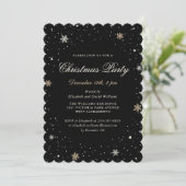 Elegant Black Christmas Party Kaart (Staand voorkant)