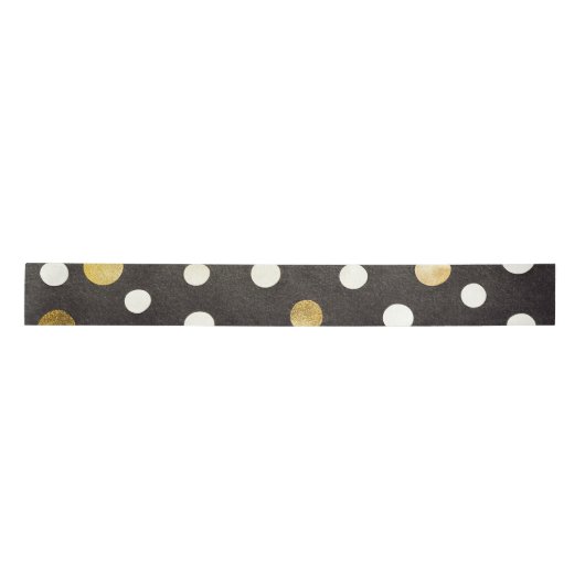 Elegant Black Classic Polka Dots and Metallics Lint (Voorkant)