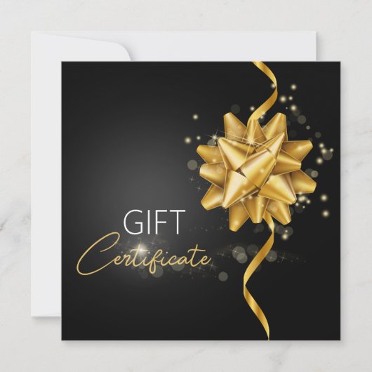 Elegant Black Classy Luminous Gold Round Bow Gift (Voorkant)