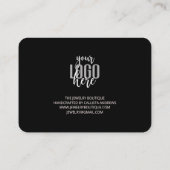 Elegant Black Coral Script Logo Klant Bedankt Visitekaartje (Achterkant)