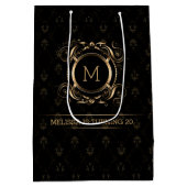 Elegant Black Damascus met Gold Lijst Medium Cadeauzakje (Achterkant)