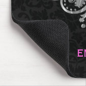 Elegant Black Damascus Silver Metallic kant Muismat (Hoek)