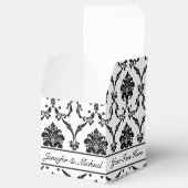 Elegant Black Damask-beerdoos met aangepaste naam Bedankdoosjes (Geopend)