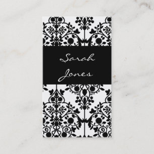 Elegant Black Damask Custom Visitekaartje