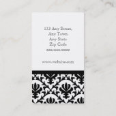 Elegant Black Damask Custom Visitekaartjes (Achterkant)