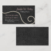 Elegant Black Damask en Pearls Visitekaartje (Voorkant / Achterkant)
