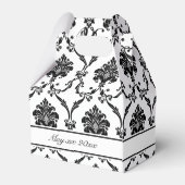 Elegant Black Damask  Favor Box Bedankdoosjes (Achterkant)