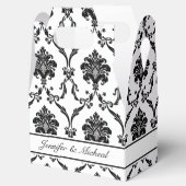 Elegant Black Damask  Favor Box Bedankdoosjes (Geopend)