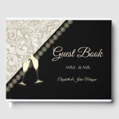 Elegant Black, Damask Guest Book Gastenboek (Voorkant)