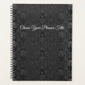 Elegant Black Damask Lace Planner (Voorkant)