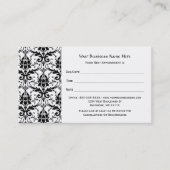 Elegant Black Damask Pattern Salon Appointment Afsprakenkaartje (Voorkant)