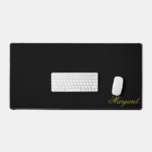 Elegant Black Desk Mat Featuring Your Name (Clavier et souris)