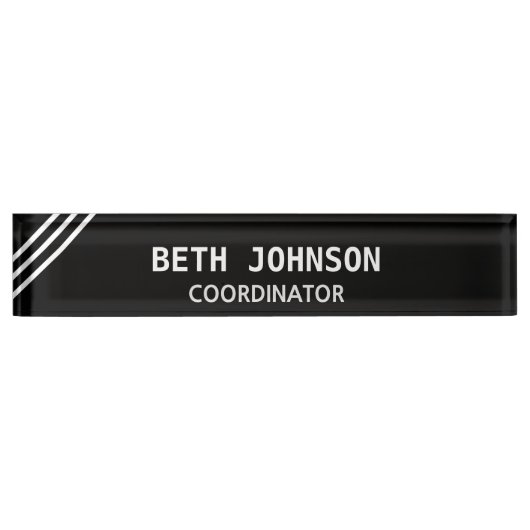 Elegant Black Desk Name Bord Naambordje (Voorkant)