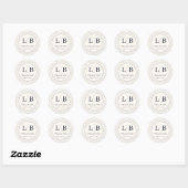 Elegant Black Dotted Circle Ronde Sticker (Vel)